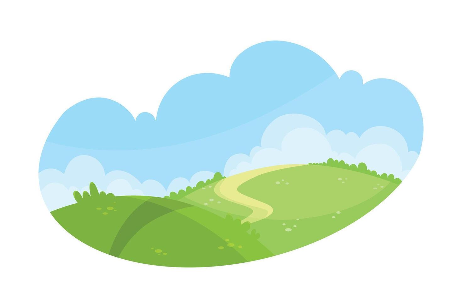 Organic Farming Green Rural Field with Crop Growing Illustration vector