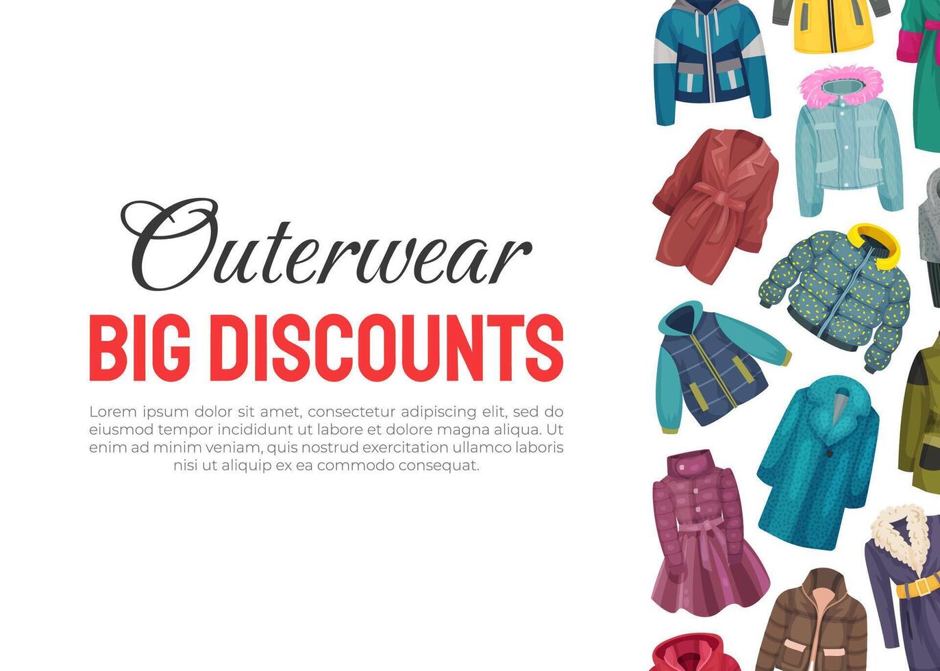 Outerwear Sale Web Banner Design Template vector