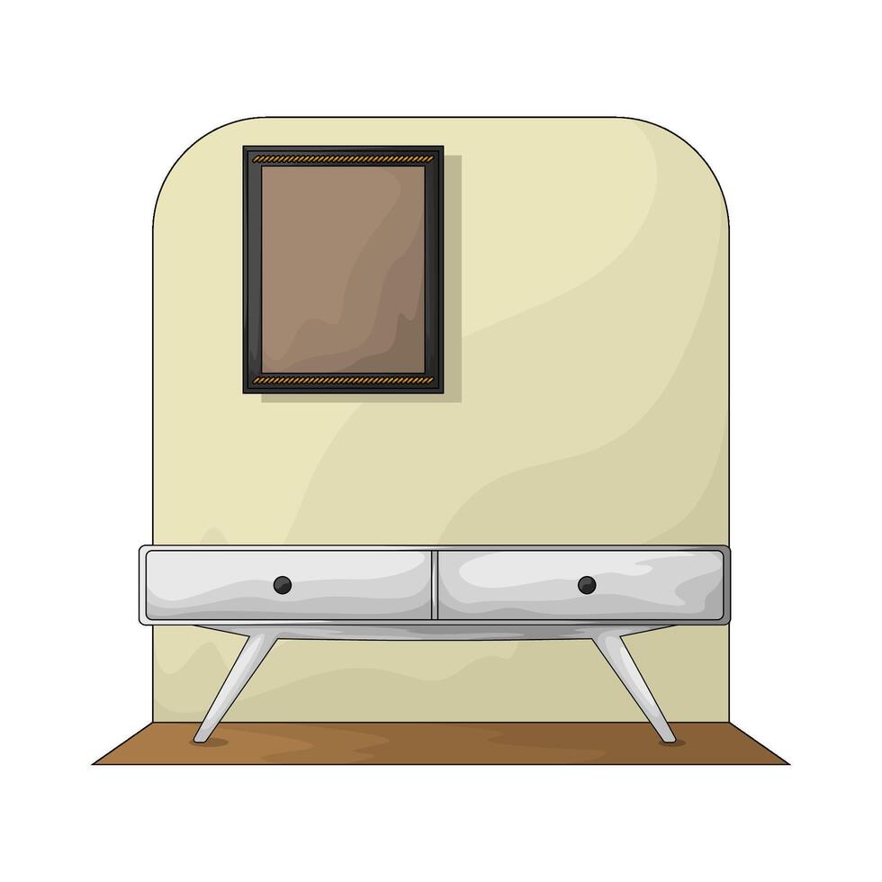 illustration of photo frame on the wall vector