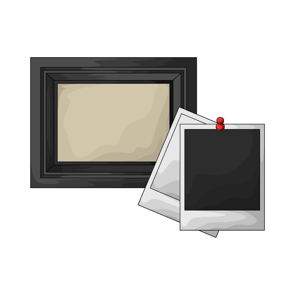 illustration of simple photo frame with polaroid frame vector