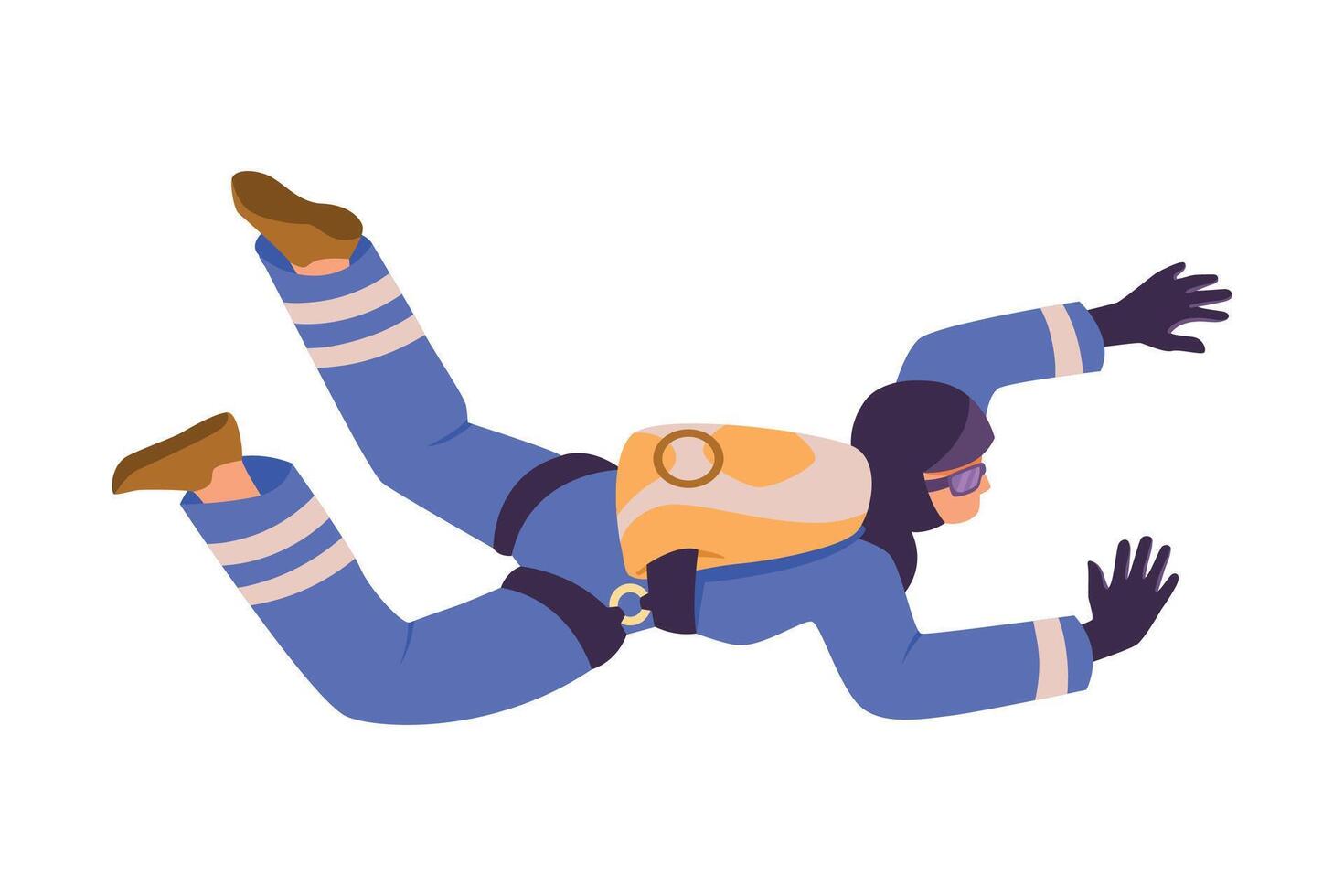 Man Paratrooper with Parachute Bag Flying in the Sky Illustration vector