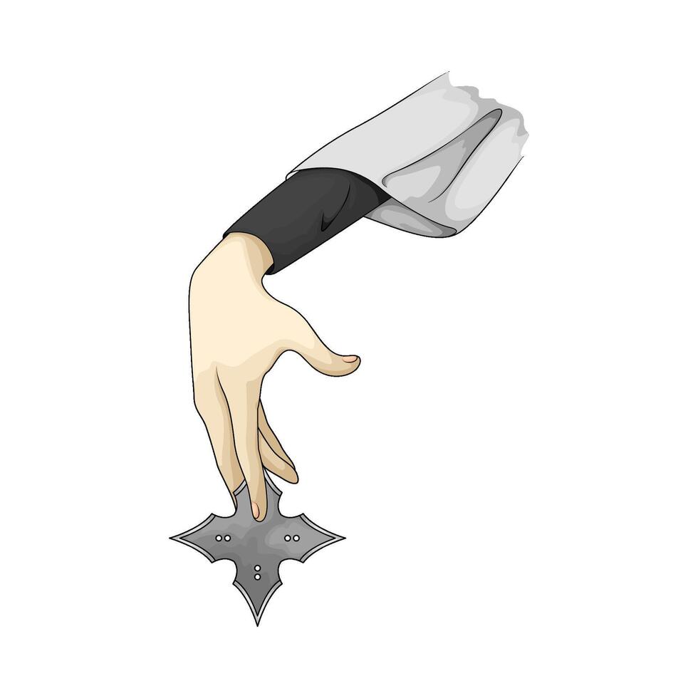 Japanese star shuriken in hand vector