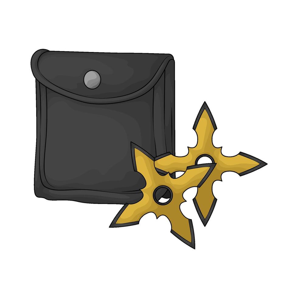 illustration of Shuriken and Pouch vector