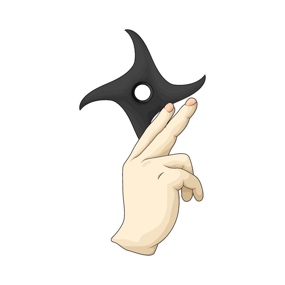 Ninja Star Shuriken on hand illustration vector