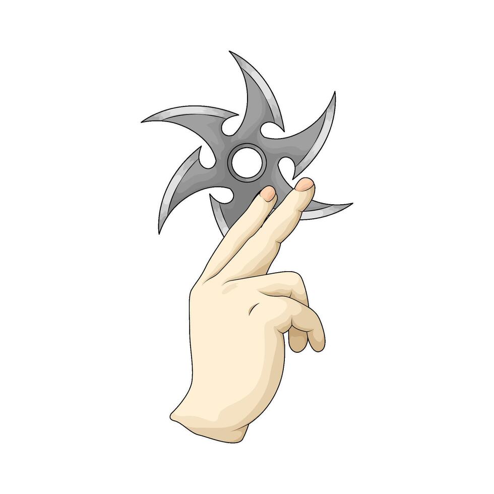 Ninja Star Shuriken in hands illustration vector