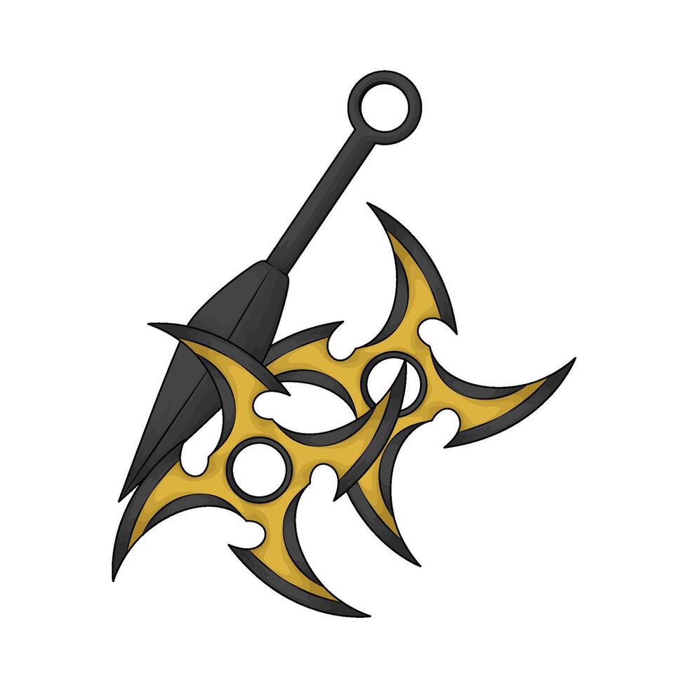 illustration of kunai with star shuriken vector