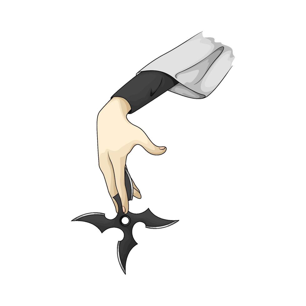 Ninja Shuriken on hands vector