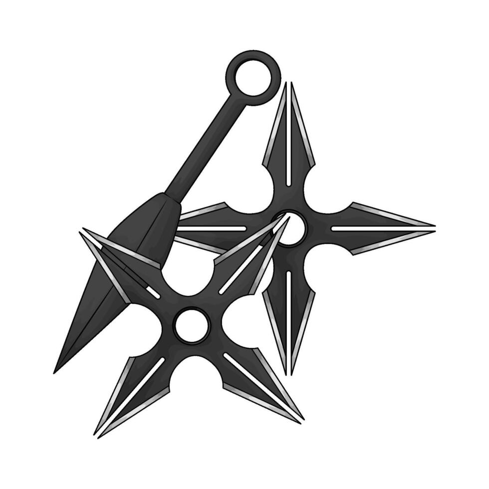 Ninja Shuriken with kunai vector