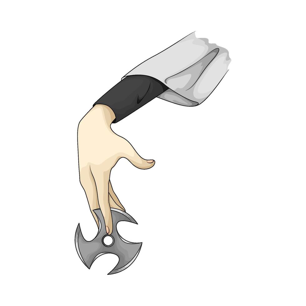 Ninja Shuriken on hand vector