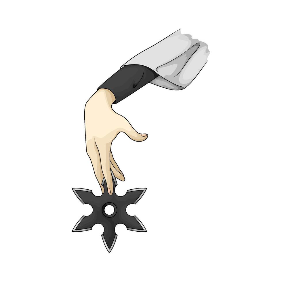 illustration of Ninja Shuriken on hand vector