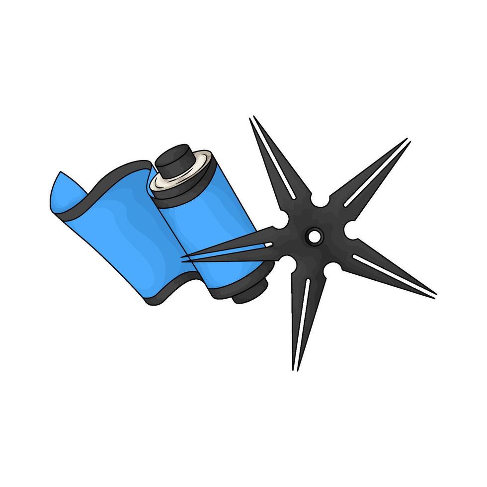 Ninja Star Shuriken with ninja scroll vector