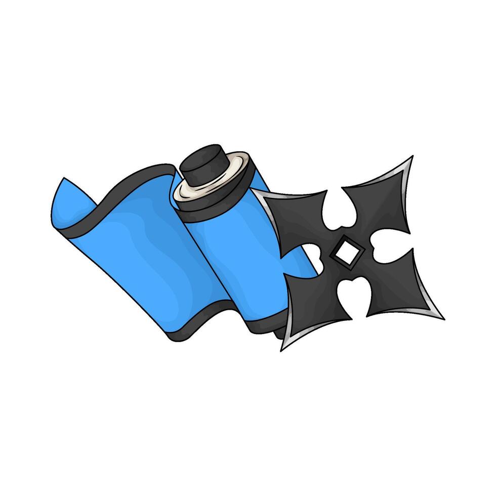 illustration of Star Shuriken and ninja scroll vector