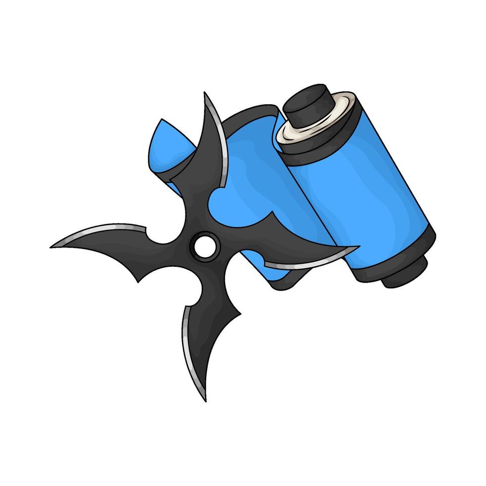 Star Shuriken and ninja scroll illustration vector