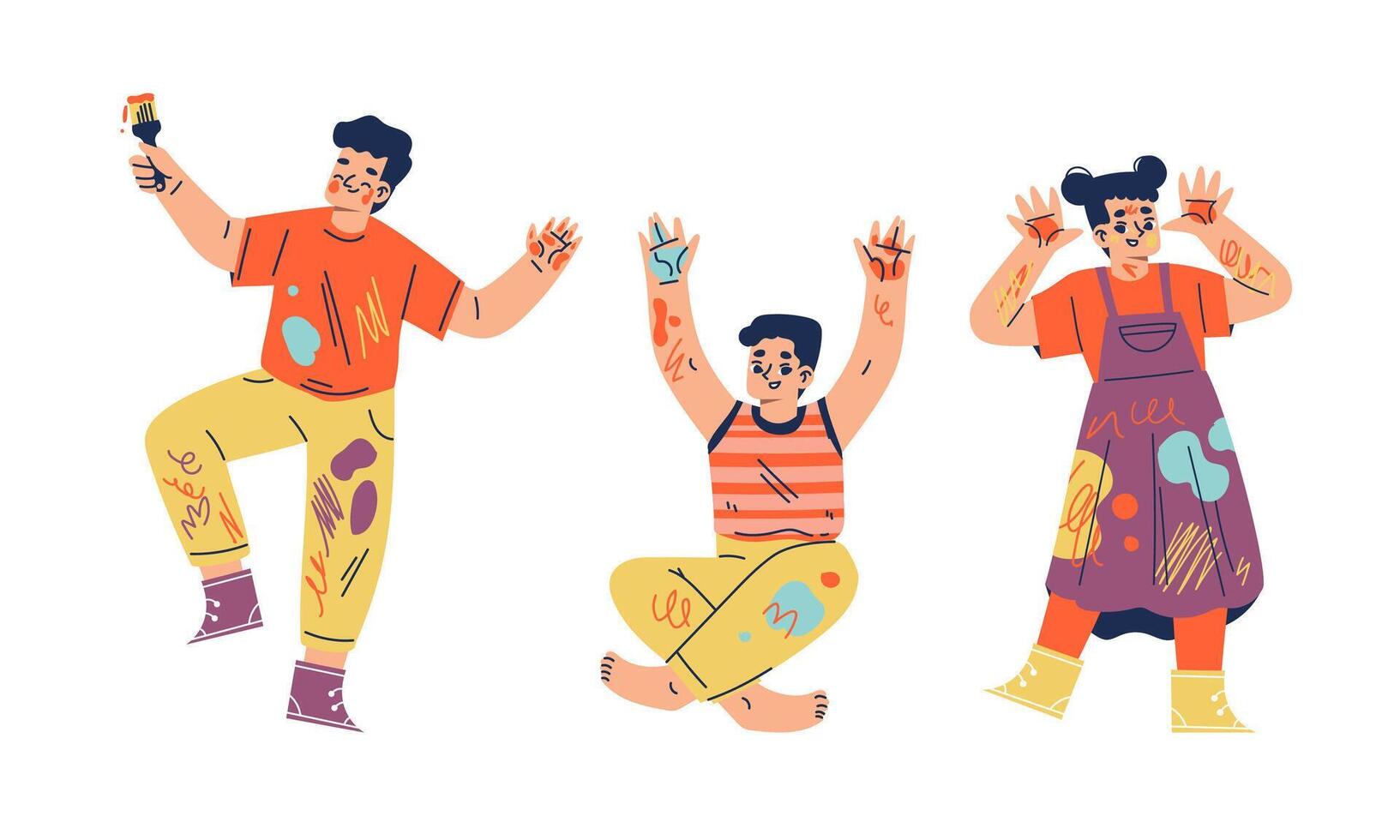 A Vibrant and Colorful Artistic Expression in Exciting Action and Creative Celebration vector