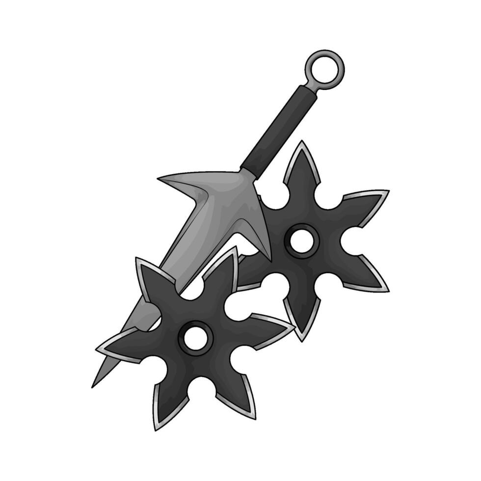 two shuriken with kunai vector