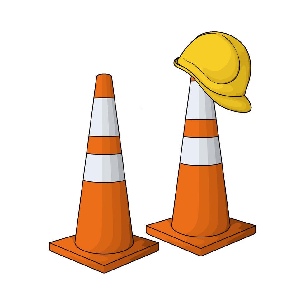 illustration of two traffic cones vector