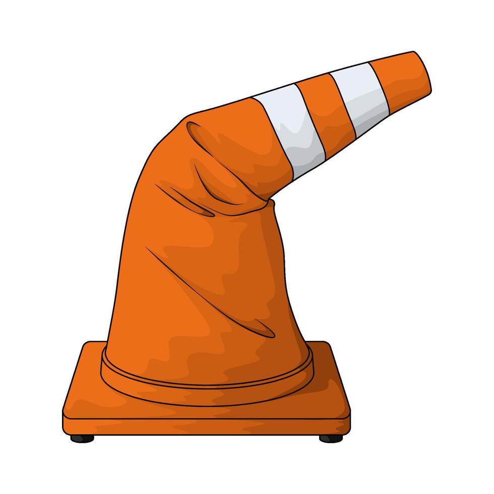 bent traffic cone vector