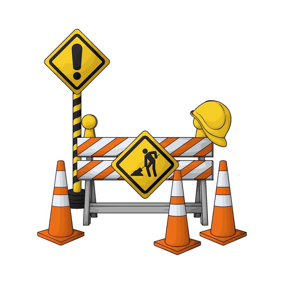 road repair sign illustration vector