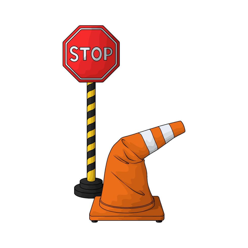 Traffic Cone 2 merge vector