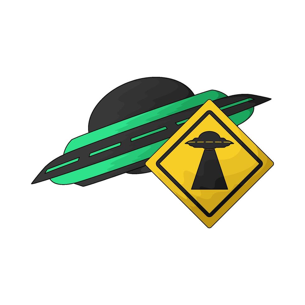 ufo and ufo sign illustration vector
