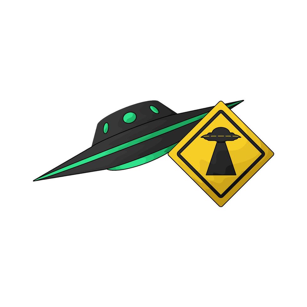 illustration of ufo and ufo sign vector