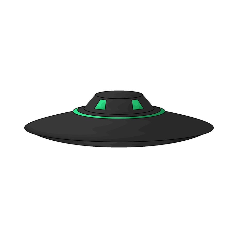 black and green ufo vector