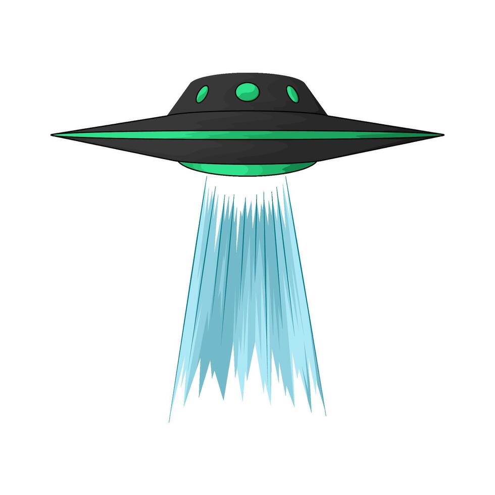 Ufo with Light Ray Beam vector