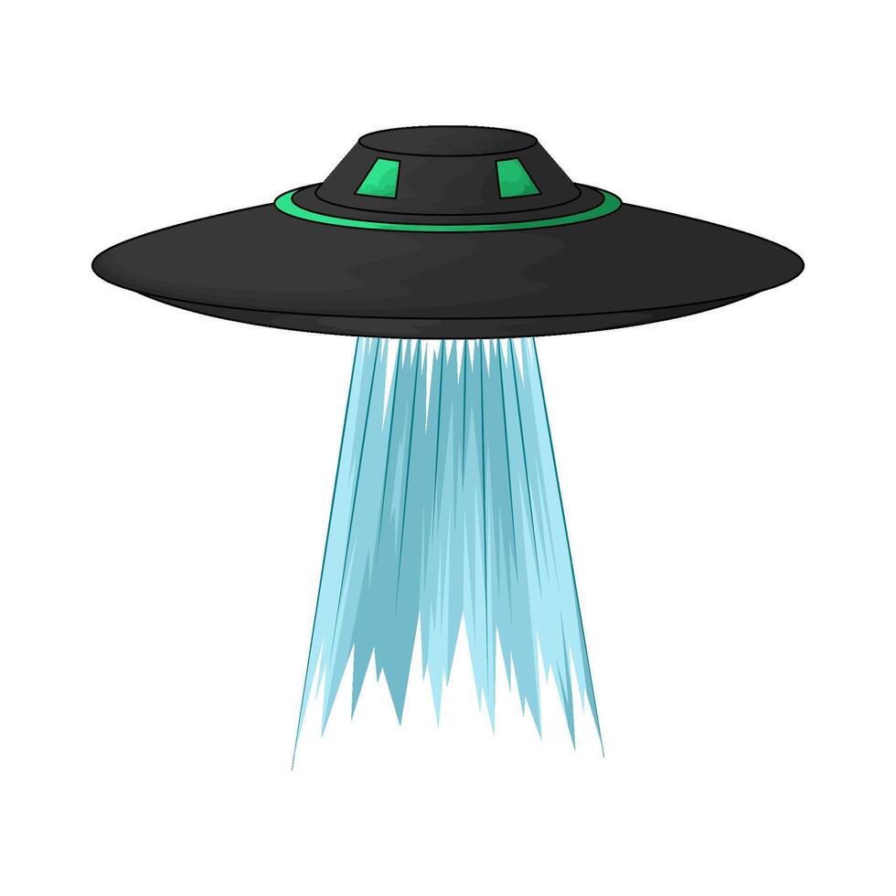 Ufo Spaceship with Light Ray Beam illustration vector