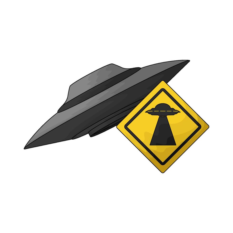 ufo with ufo signs illustration vector