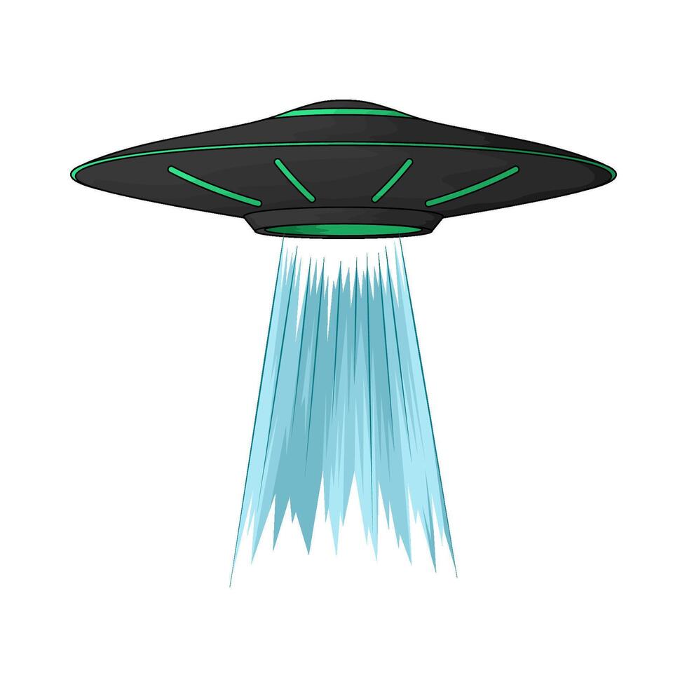 Ufo Spaceship with Light Ray Beam vector