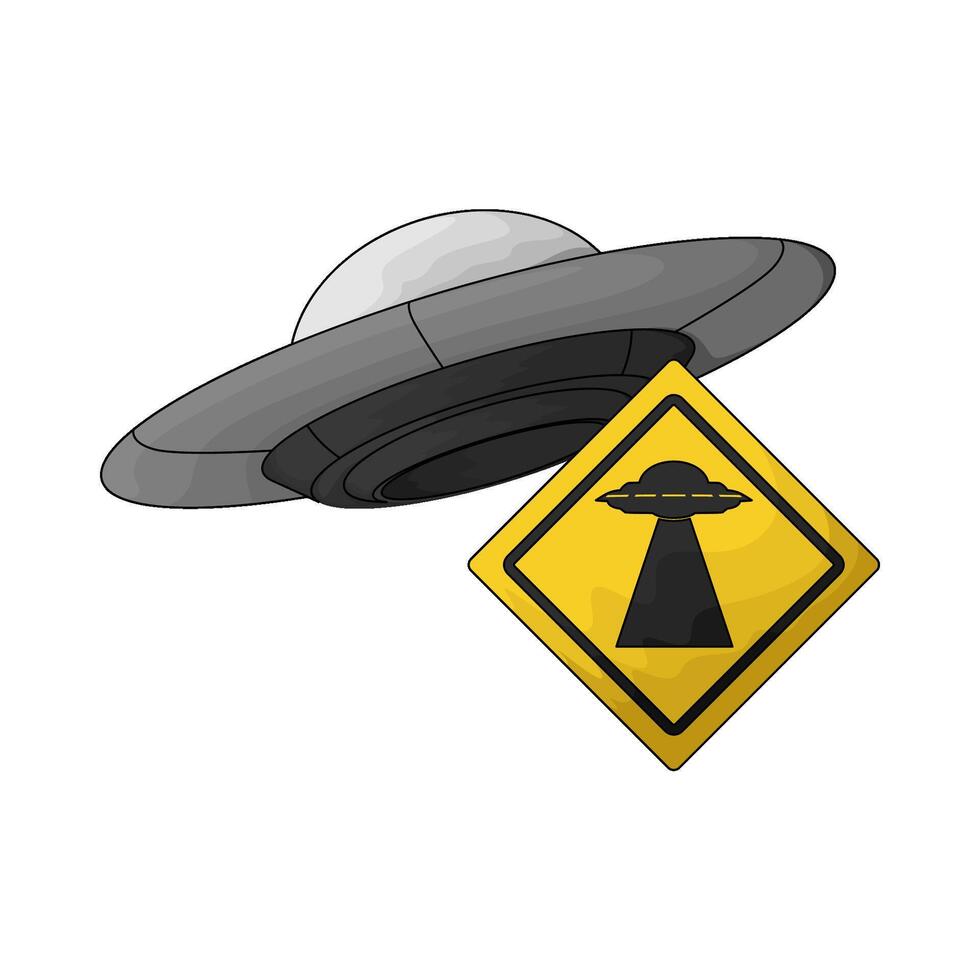 illustration of ufo with ufo signs vector