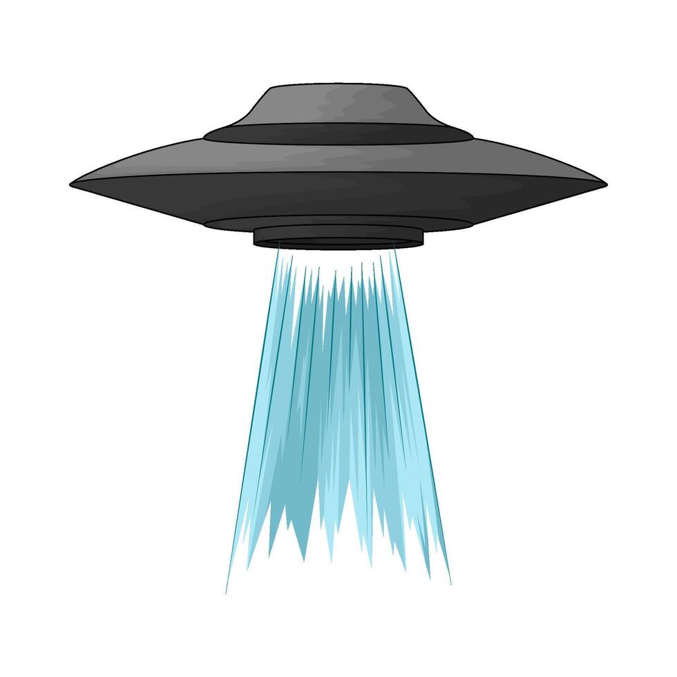 illustration of UFO lights up the sky again vector