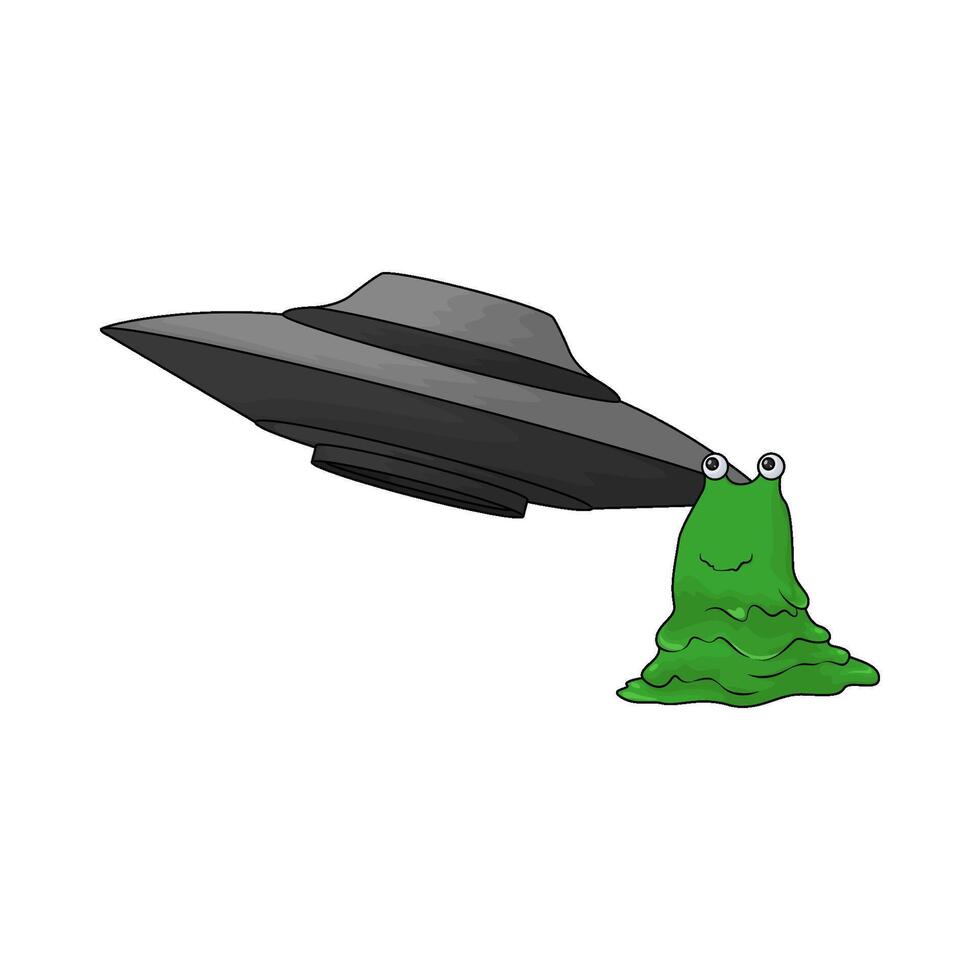 green monster and ufo vector