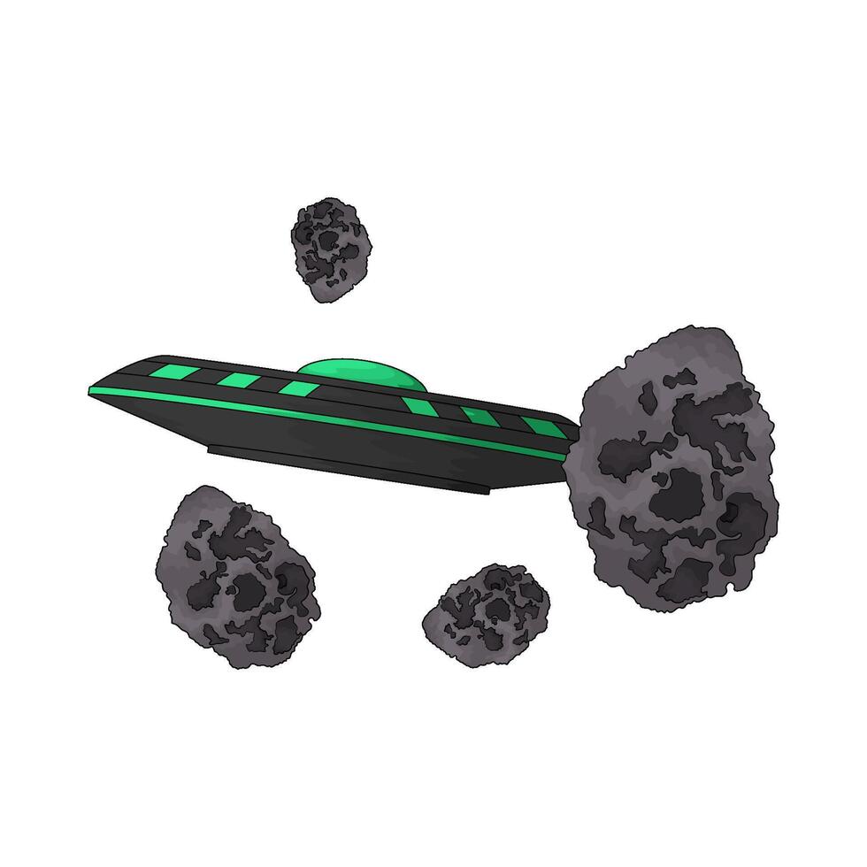 UFO and space debris vector