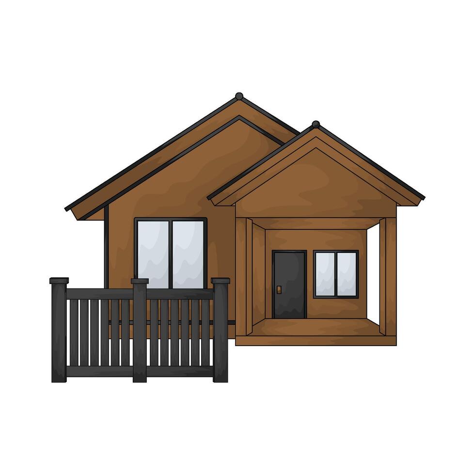 Illustration of luxury wooden house vector
