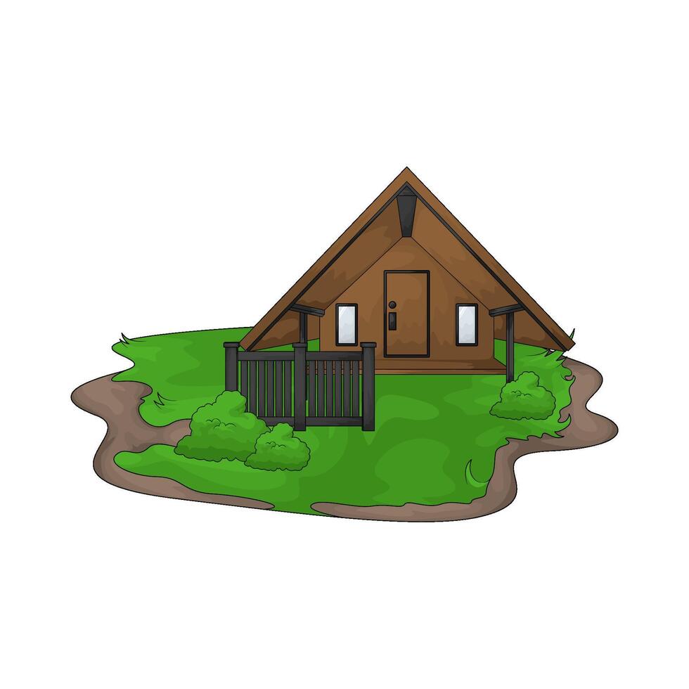 illustration of luxury wooden home vector