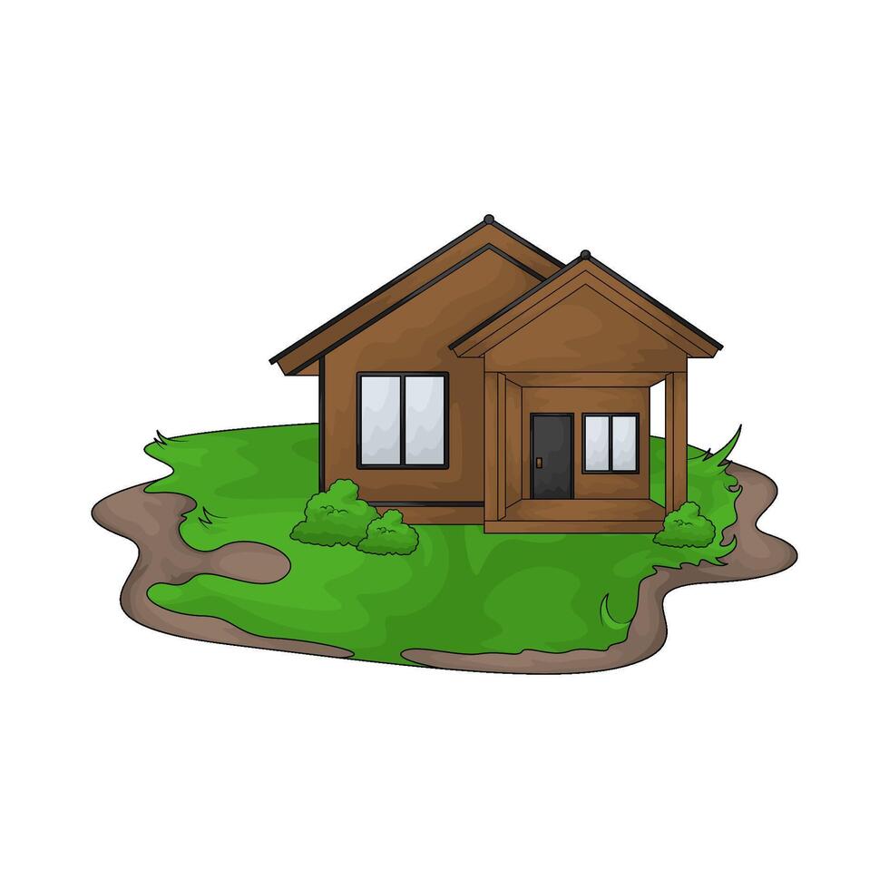 luxury wooden home vector