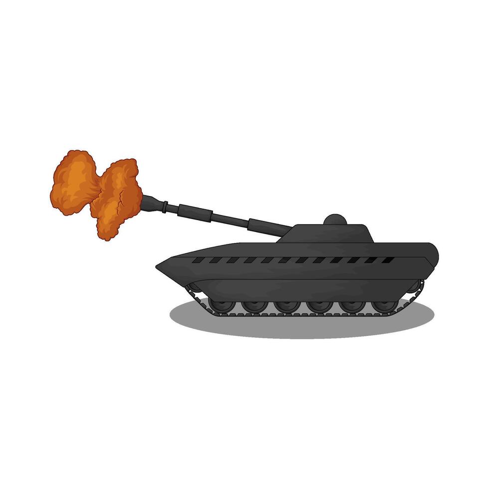 military tank that emits fire illustration vector