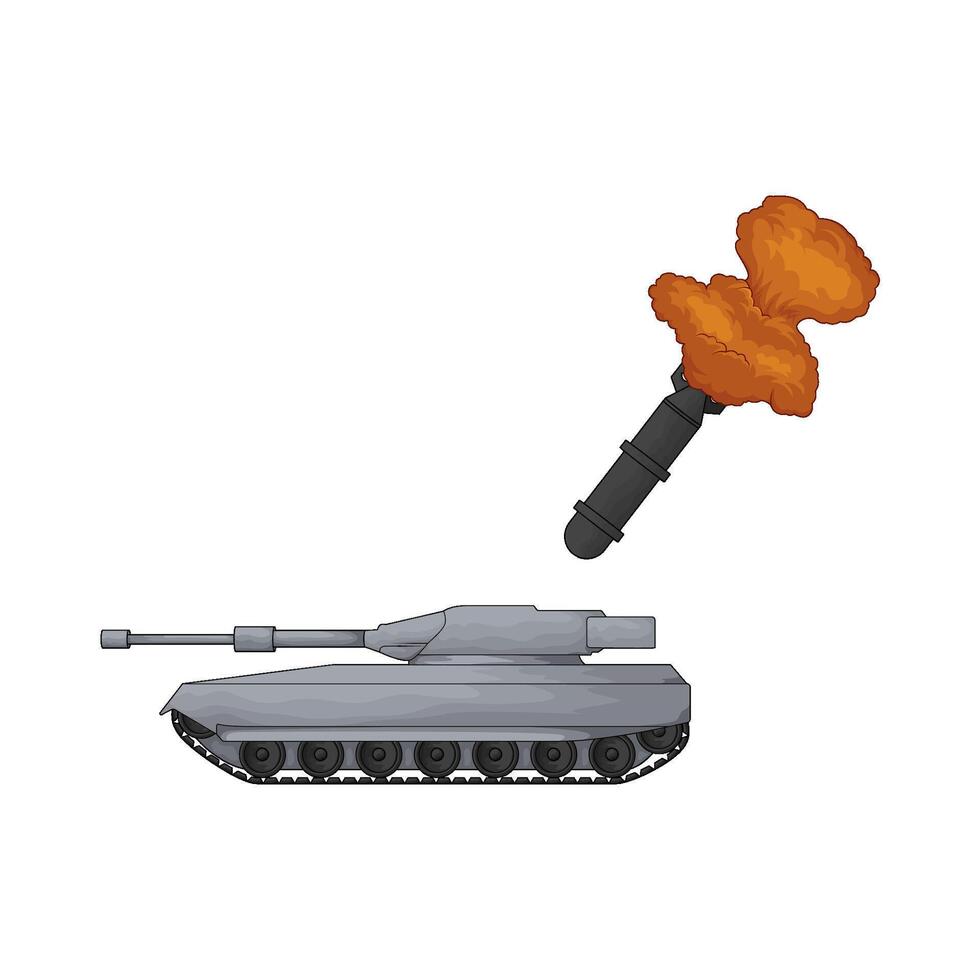 military tank with bomb vector