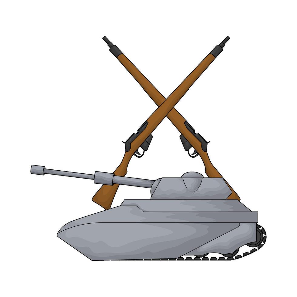 tank with crossed rifle vector