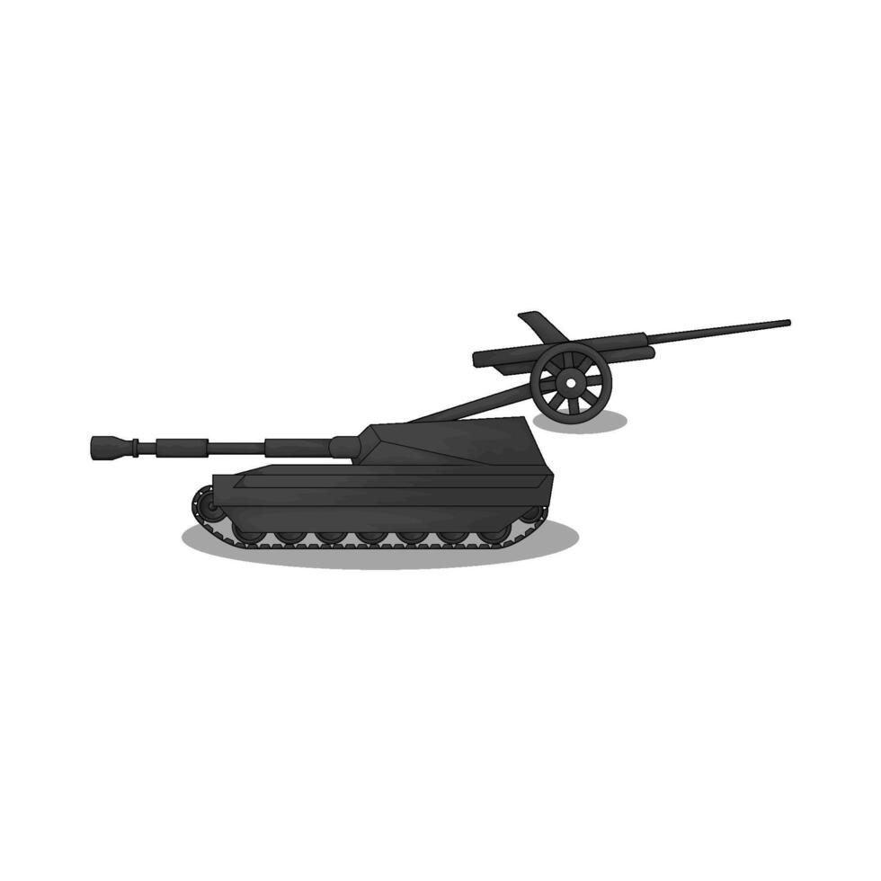 advanced black military tank illustration vector