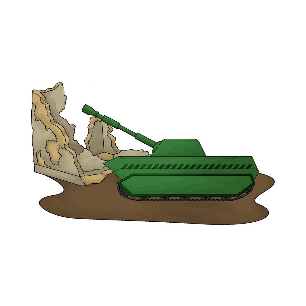green military tank vector