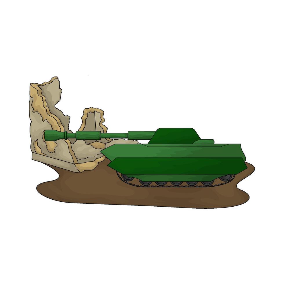 illustration of green military tank vector