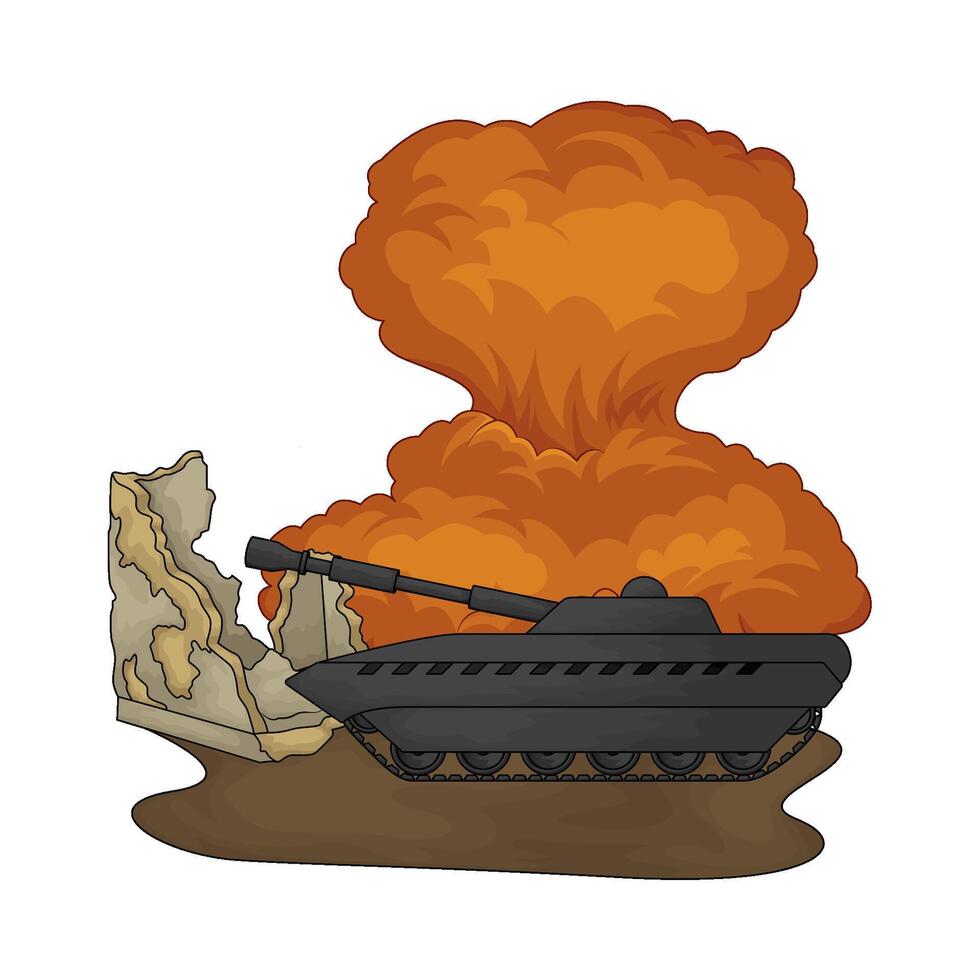 illustration of the tank exploded vector