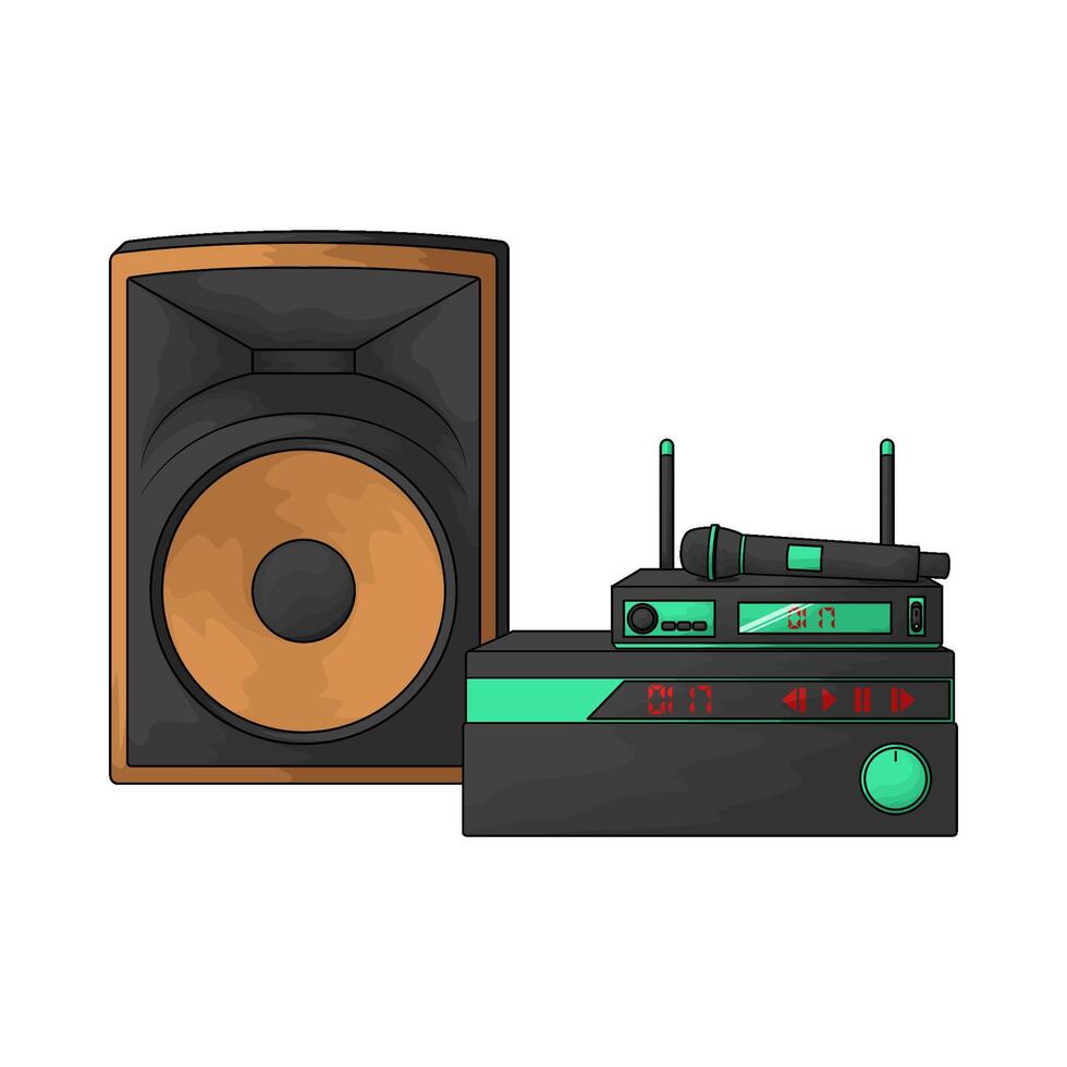 speaker with dvd player illustration vector