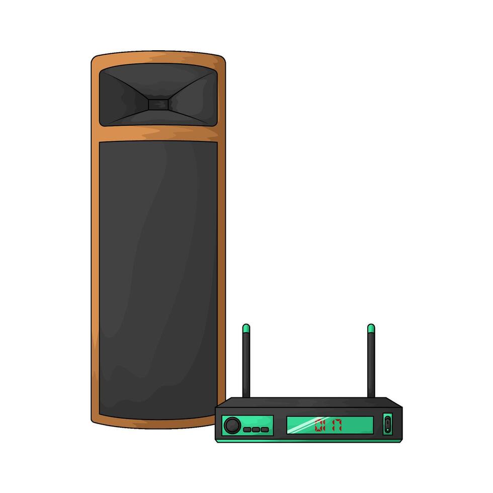 cd player and speaker illustration vector