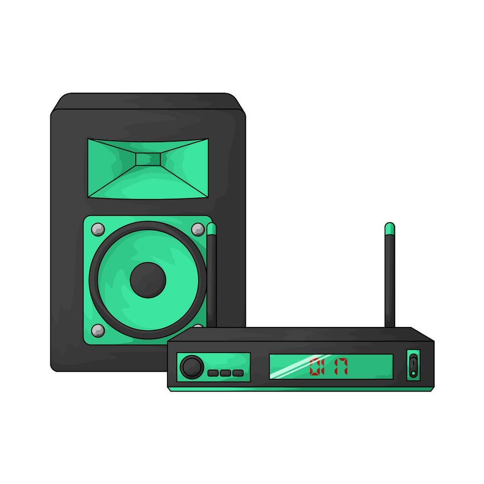 dvd player and speaker illustration vector
