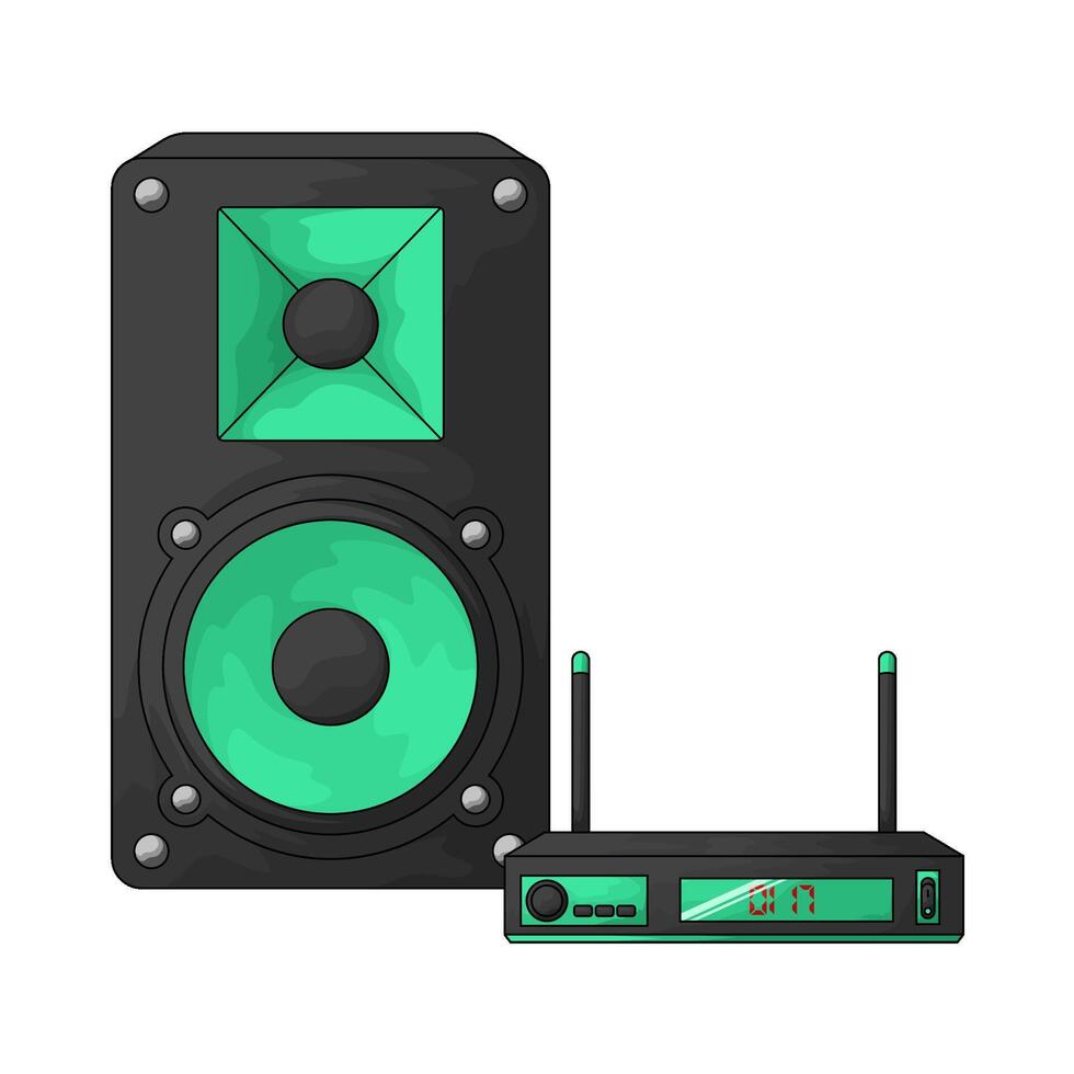 dvd player and speaker vector