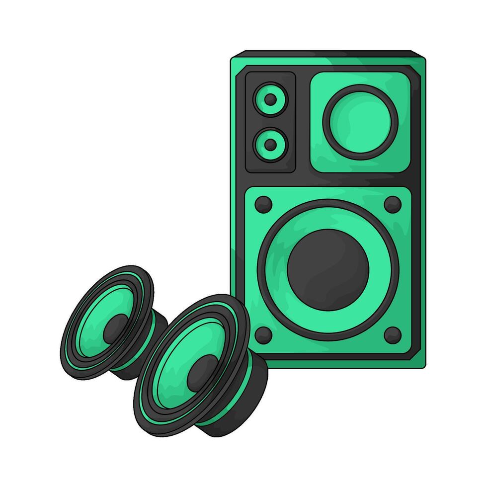 illustration of green speaker vector