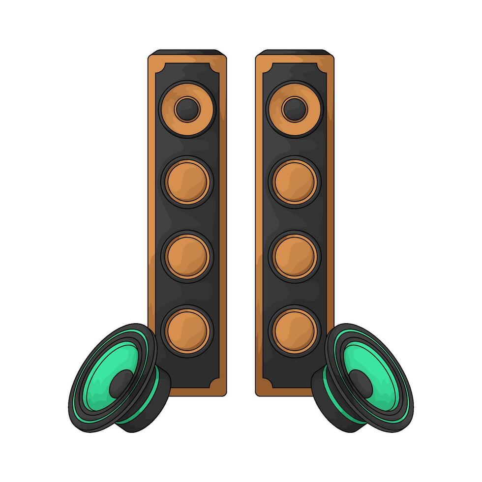 advanced music speaker illustration vector